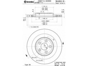 BREMBO 09.B312.11 stabdžių diskas 
 Dviratė transporto priemonės -> Stabdžių sistema -> Stabdžių diskai / priedai
C2C25339, C2D26352