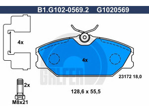 GALFER B1.G102-0569.2 stabdžių trinkelių rinkinys, diskinis stabdys 
 Techninės priežiūros dalys -> Papildomas remontas
77 01 206 379, 86 71 005 930, 86 71 016 177