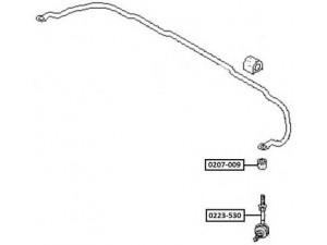 ASVA 0223-530 šarnyro stabilizatorius 
 Ašies montavimas/vairavimo mechanizmas/ratai -> Stabilizatorius/fiksatoriai -> Savaime išsilyginanti atrama
54618-0E000, 54618-WA000, 54618-WF100