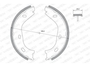 WEEN 152-2301 stabdžių trinkelių komplektas, stovėjimo stabdis 
 Stabdžių sistema -> Rankinis stabdys
1084200120, 1164200020, 1204201420