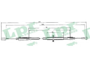 LPR C0524B trosas, stovėjimo stabdys 
 Stabdžių sistema -> Valdymo svirtys/trosai
4745G2, 1308638080, 4745G2