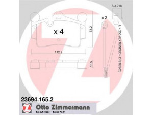 ZIMMERMANN 23694.165.2 stabdžių trinkelių rinkinys, diskinis stabdys 
 Techninės priežiūros dalys -> Papildomas remontas