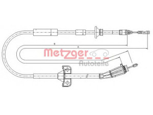 METZGER 10.8065 trosas, stovėjimo stabdys 
 Stabdžių sistema -> Valdymo svirtys/trosai
30665093, 9173146