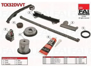 FAI AutoParts TCK32DVVT pavaros grandinės komplektas 
 Variklis -> Variklio uždegimo laiko reguliavimo kontrolė -> Sinchronizavimo grandinė/įtempiklis/kreiptuvas -> Pavaros grandinės komplektas
13028-4M51A