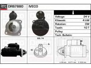 DELCO REMY DRS7880 starteris 
 Elektros įranga -> Starterio sistema -> Starteris
2995126, 4854185