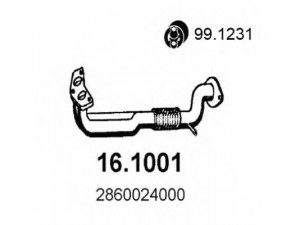 ASSO 16.1001 išleidimo kolektorius 
 Išmetimo sistema -> Išmetimo vamzdžiai
2860024000, 2860024010