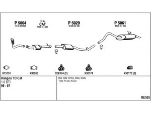 FENNO RE505 išmetimo sistema 
 Išmetimo sistema -> Išmetimo sistema, visa