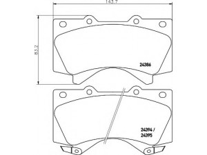 HELLA 8DB 355 013-151 stabdžių trinkelių rinkinys, diskinis stabdys 
 Techninės priežiūros dalys -> Papildomas remontas
044650C020, 0446560280, 0446560300