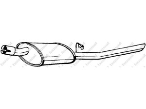 BOSAL 185-239 galinis duslintuvas 
 Išmetimo sistema -> Duslintuvas
8 52 023, 8 52 045, 90399019, 90409406