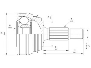 OPEN PARTS CVJ5005.10 jungčių komplektas, kardaninis velenas 
 Ratų pavara -> Sujungimai/komplektas
171407311J, 171407311L, 171498099B
