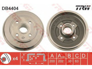 TRW DB4404 stabdžių būgnas 
 Stabdžių sistema -> Būgninis stabdys -> Stabdžių būgnas
4706672, 4706673, 9210440, 9211082