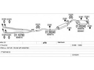 MTS C010241008788 išmetimo sistema 
 Išmetimo sistema -> Išmetimo sistema, visa
