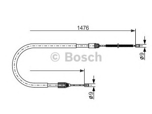 BOSCH 1 987 477 639 trosas, stovėjimo stabdys 
 Stabdžių sistema -> Valdymo svirtys/trosai
77 00 424 468, 77 00 834 655
