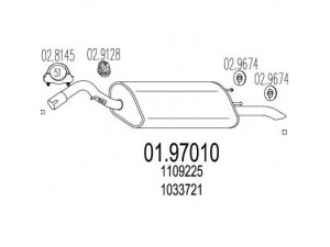 MTS 01.97010 galinis duslintuvas 
 Išmetimo sistema -> Duslintuvas
1033721, 1109225