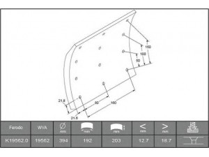 FERODO K19562.0TG stabdžių antdėklo rinkinys, būgninis stabdys 
 Techninės priežiūros dalys -> Papildomas remontas
150 46 61, 1504661, 270 542-4, 2705424