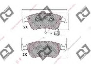 DJ PARTS BP2187 stabdžių trinkelių rinkinys, diskinis stabdys
4E04698151, 4E0698151, 4E0698151A
