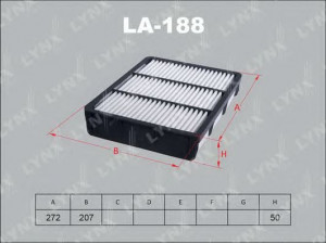 LYNXauto LA-188 oro filtras 
 Techninės priežiūros dalys -> Techninės priežiūros intervalai
AY120-TY017, 17801-50020, 17801-54130