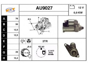 SNRA AU9027 starteris 
 Elektros įranga -> Starterio sistema -> Starteris
02T911023R, 02T911023S