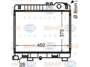 HELLA 8MK 376 710-181 radiatorius, variklio aušinimas 
 Aušinimo sistema -> Radiatorius/alyvos aušintuvas -> Radiatorius/dalys
1 177 702, 1 709 497, 1 712 055