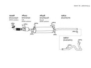 DINEX 328200009_03 išmetimo sistema 
 Išmetimo sistema -> Išmetimo sistema, visa