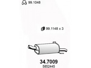 ASSO 34.7009 galinis duslintuvas 
 Išmetimo sistema -> Duslintuvas
13107578, 5852445