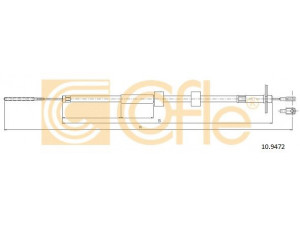 COFLE 10.9472 trosas, stovėjimo stabdys 
 Stabdžių sistema -> Valdymo svirtys/trosai
4634205085, A4634205085
