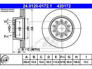 ATE 24.0120-0172.1 stabdžių diskas 
 Stabdžių sistema -> Diskinis stabdys -> Stabdžių diskas
857 615 601