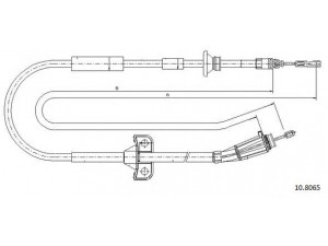 CABOR 10.8065 trosas, stovėjimo stabdys 
 Stabdžių sistema -> Valdymo svirtys/trosai
30665093, 30714831, 31257604, 9173146