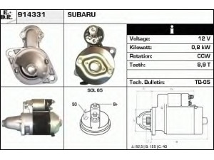EDR 914331 starteris 
 Elektros įranga -> Starterio sistema -> Starteris
23300-KA010, 23300-KA290, 23300-KA370