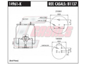 CASALS B1137 dėklas, pneumatinė pakaba