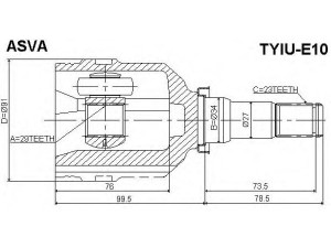 ASVA TYIU-E10 jungčių komplektas, kardaninis velenas 
 Ratų pavara -> Sujungimai/komplektas
43047-02030