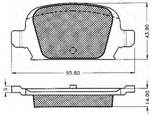 BSF 10579 stabdžių trinkelių rinkinys, diskinis stabdys 
 Techninės priežiūros dalys -> Papildomas remontas
09200132, 1605965, 1605994, 93178789