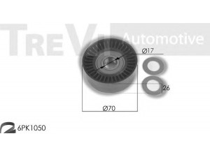 TREVI AUTOMOTIVE KA1106F skriemulių komplektas, V formos rumbuotas diržas 
 Diržinė pavara -> V formos rumbuotas diržas/komplektas -> Cilindrų komplektas