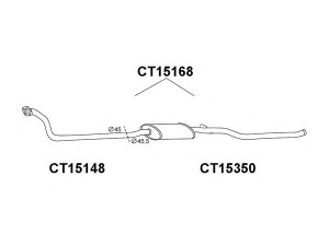VENEPORTE CT15350 priekinis duslintuvas 
 Išmetimo sistema -> Duslintuvas
1705P2, 1705P3