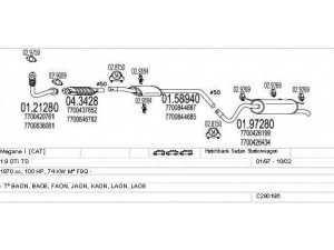MTS C280196006756 išmetimo sistema 
 Išmetimo sistema -> Išmetimo sistema, visa
