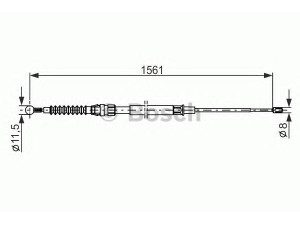 BOSCH 1 987 482 264 trosas, stovėjimo stabdys 
 Stabdžių sistema -> Valdymo svirtys/trosai
1T0 609 721 K, 1T0 609 721 L