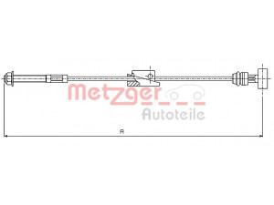 METZGER 10.5415 trosas, stovėjimo stabdys 
 Stabdžių sistema -> Valdymo svirtys/trosai
1002209, 1027516, 1064455