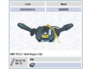 MAGNETI MARELLI 000050055010 vairo kolonėlės jungiklis 
 Vidaus įranga -> Rankinės/kojinės svirties sistema
735314880, 735372969, 735372971