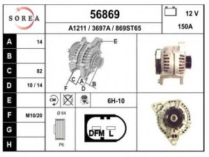 EAI 56869 kintamosios srovės generatorius 
 Elektros įranga -> Kint. sr. generatorius/dalys -> Kintamosios srovės generatorius
078903016R, 078903016S