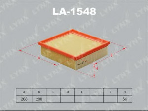 LYNXauto LA-1548 oro filtras 
 Filtrai -> Oro filtras
58 34 045, 58 35 930, 55557184