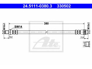 ATE 24.5111-0380.3 stabdžių žarnelė