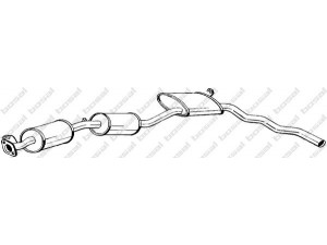 BOSAL 288-967 vidurinis duslintuvas 
 Išmetimo sistema -> Duslintuvas
5027011, 6190314, 6519927