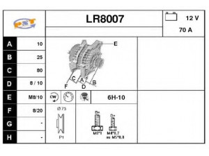 SNRA LR8007 kintamosios srovės generatorius
