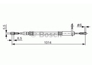 BOSCH 1 987 477 814 trosas, stovėjimo stabdys 
 Stabdžių sistema -> Valdymo svirtys/trosai
129 420 09 85, A 129 420 09 85