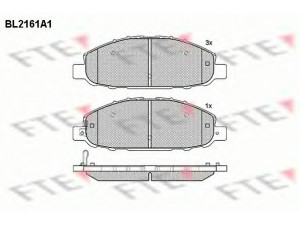 FTE BL2161A1 stabdžių trinkelių rinkinys, diskinis stabdys 
 Techninės priežiūros dalys -> Papildomas remontas
41060-VW085, AY040-NS105