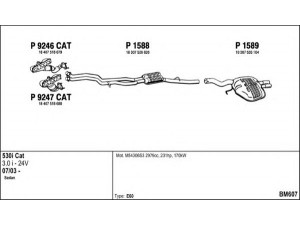 FENNO BM607 išmetimo sistema 
 Išmetimo sistema -> Išmetimo sistema, visa