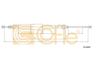 COFLE 10.6689 trosas, stovėjimo stabdys 
 Stabdžių sistema -> Valdymo svirtys/trosai
8200229445