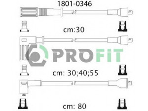 PROFIT 1801-0346 uždegimo laido komplektas 
 Kibirkšties / kaitinamasis uždegimas -> Uždegimo laidai/jungtys
7597209, 7604227, 7597209, 7701025483