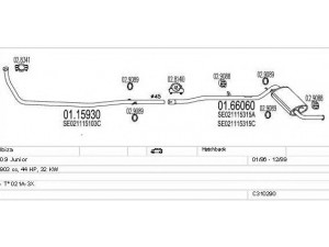 MTS C310290008569 išmetimo sistema 
 Išmetimo sistema -> Išmetimo sistema, visa