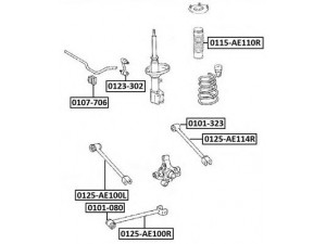 ASVA 0101-323 valdymo svirties/išilginių svirčių įvorė 
 Ašies montavimas/vairavimo mechanizmas/ratai -> Valdymo svirtis/pasukamosios svirties sujungimas -> Montavimas/sutvirtinimas
48730-12130